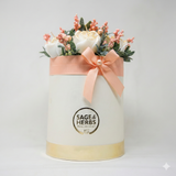 Golden Blush Rose Bloom – Handcrafted Floral Wax Candle