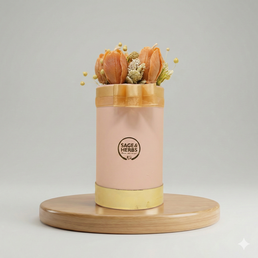 Peach Bloom Heirloom – Handcrafted Floral Jar Candle