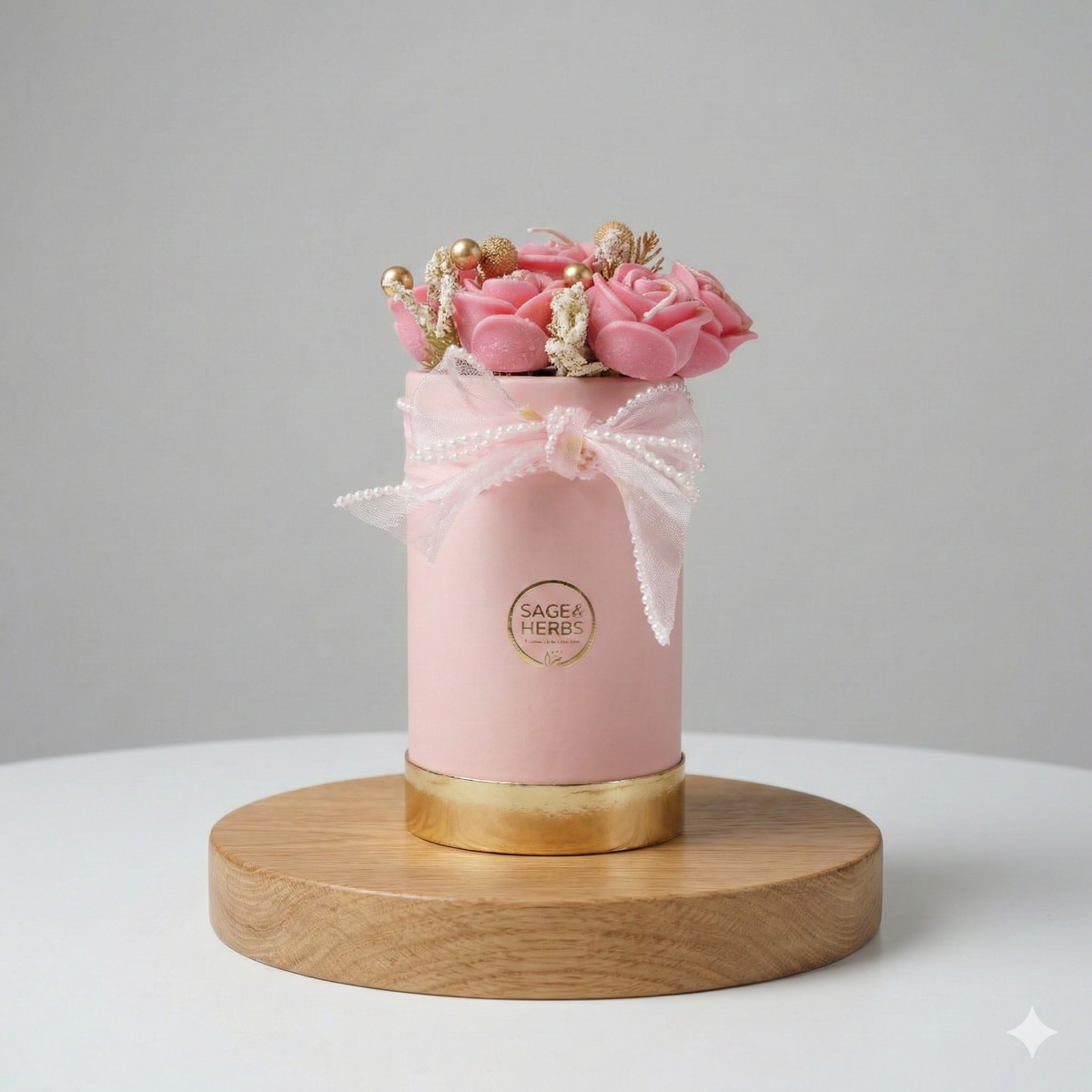 Blush Rose Heirloom – Handcrafted Floral Luxury Candle by Sage & Herbs
