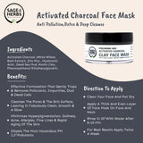 Activated Charcoal Clay Face Mask - Deep Detox & Purifying Clay Mask 50g