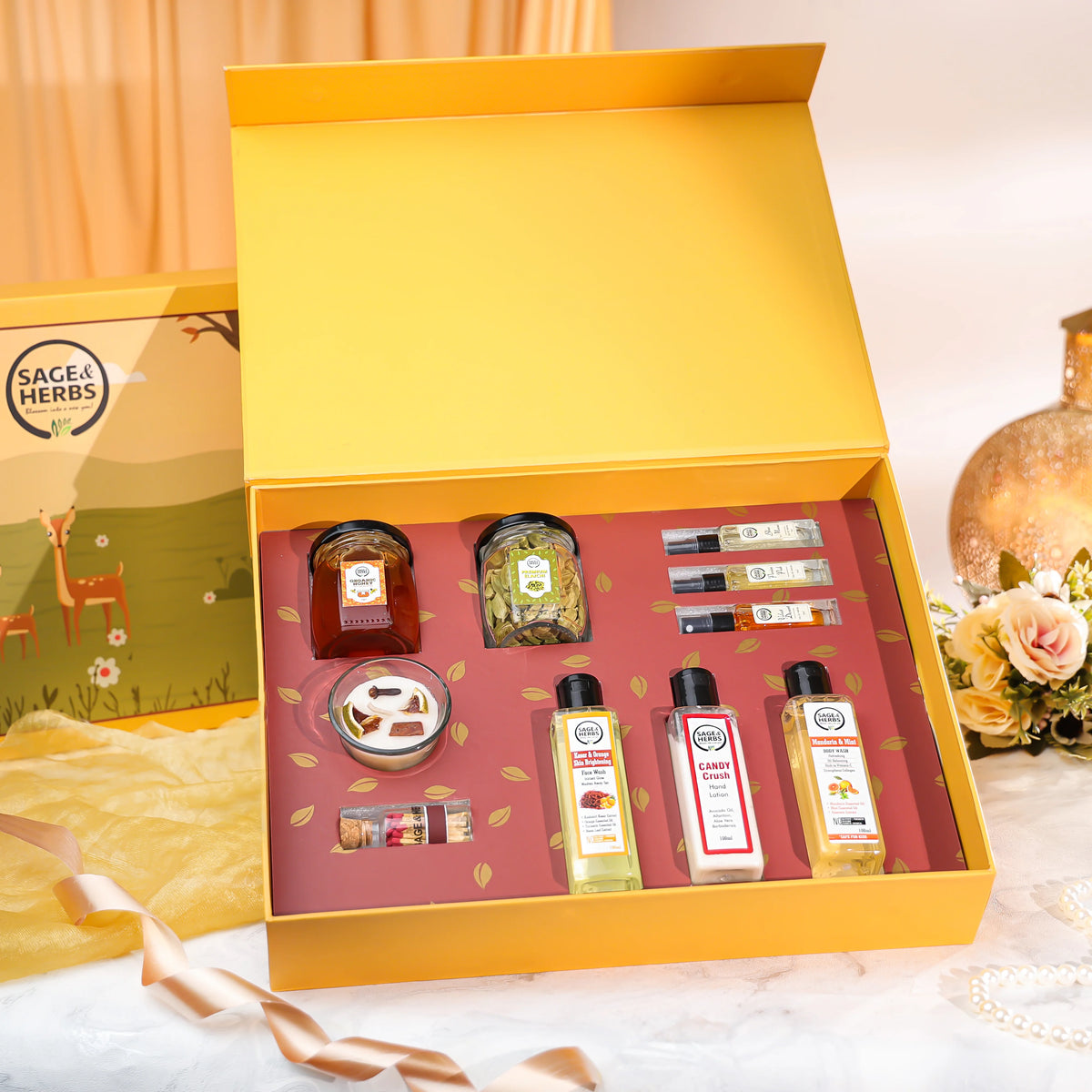 Grand Indulgence Hamper – Organic Honey, Skincare & Luxury Fragrance Gift Box by Sage & Herbs