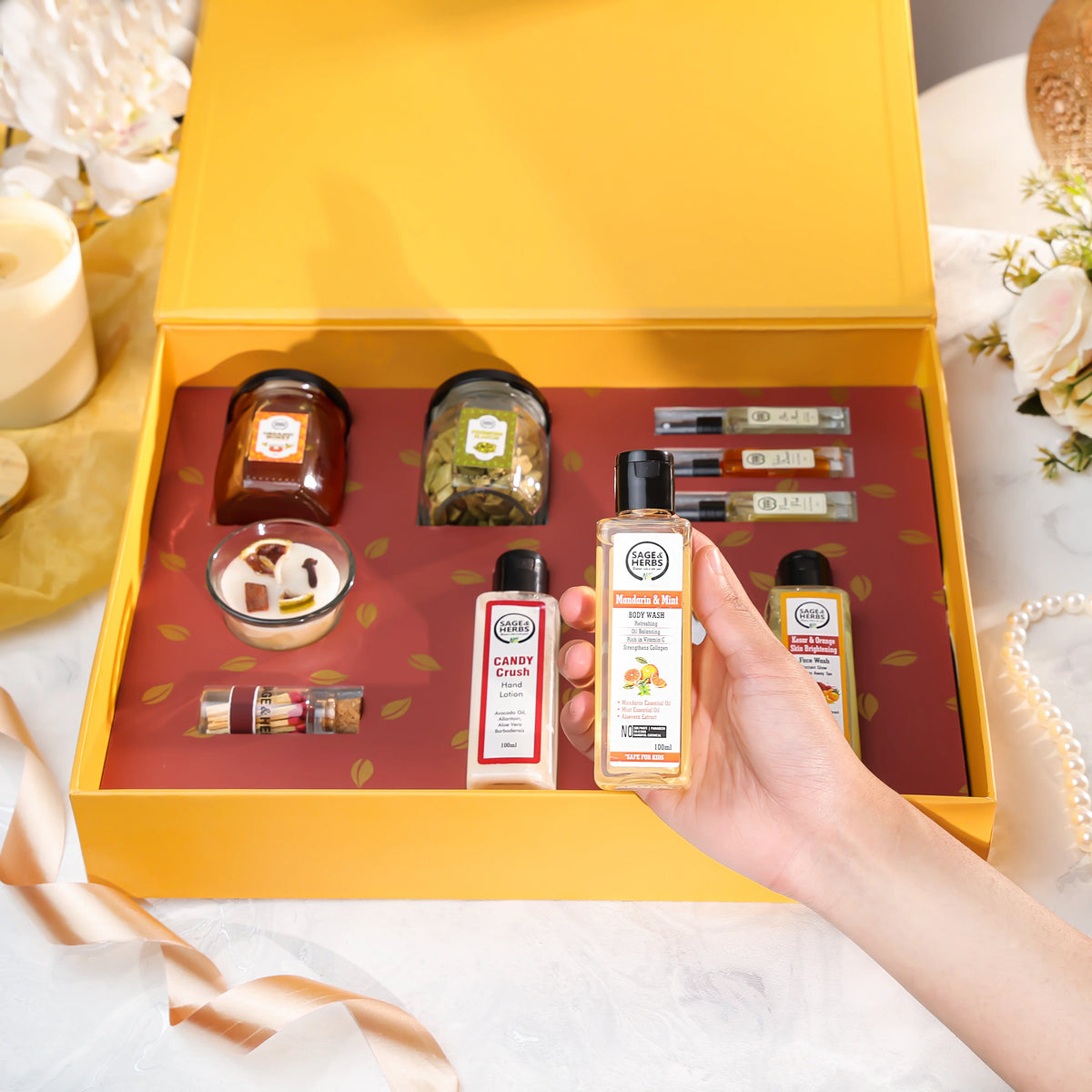 Grand Indulgence Hamper – Organic Honey, Skincare & Luxury Fragrance Gift Box – view 3