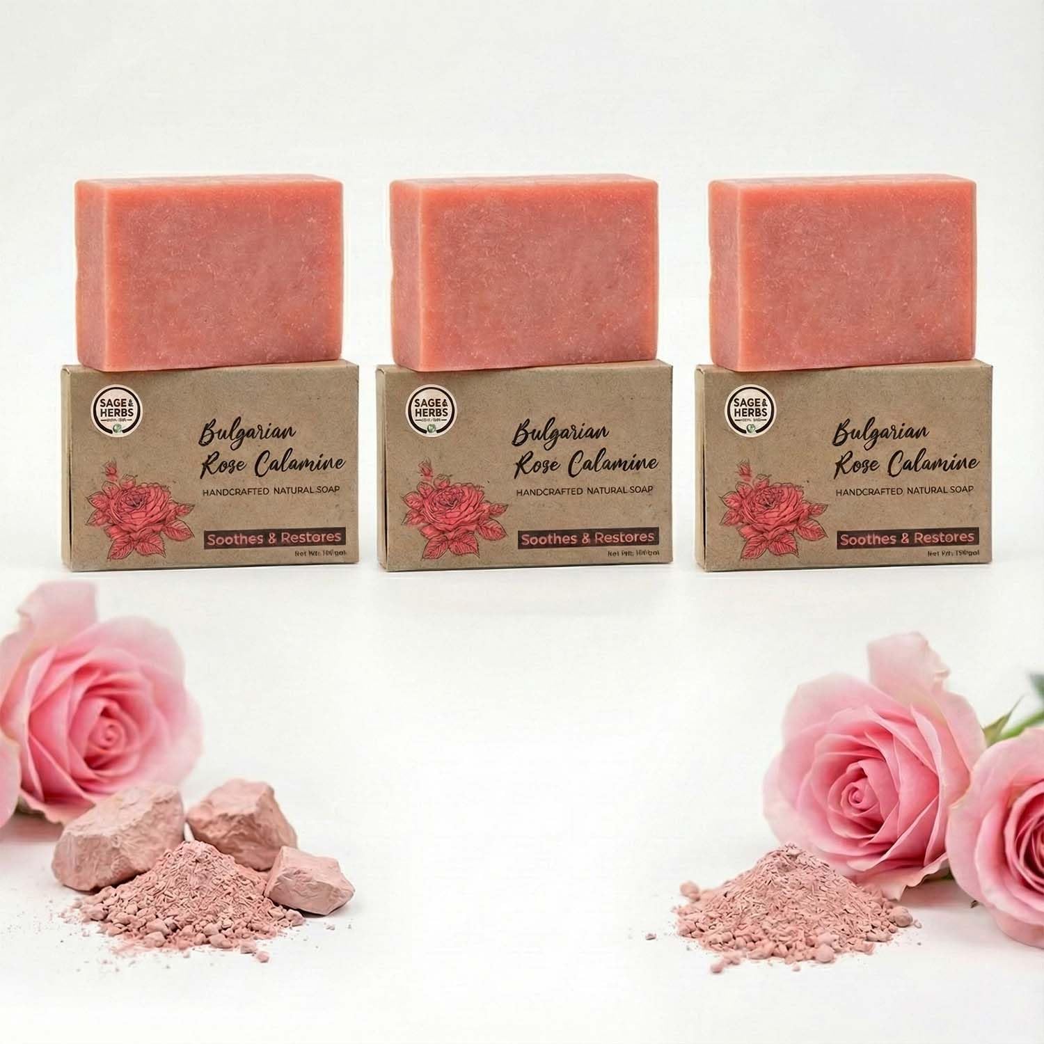 Natural Bulgarian Rose Calamine Soap — Soothing & Gentle Cleansing Bar