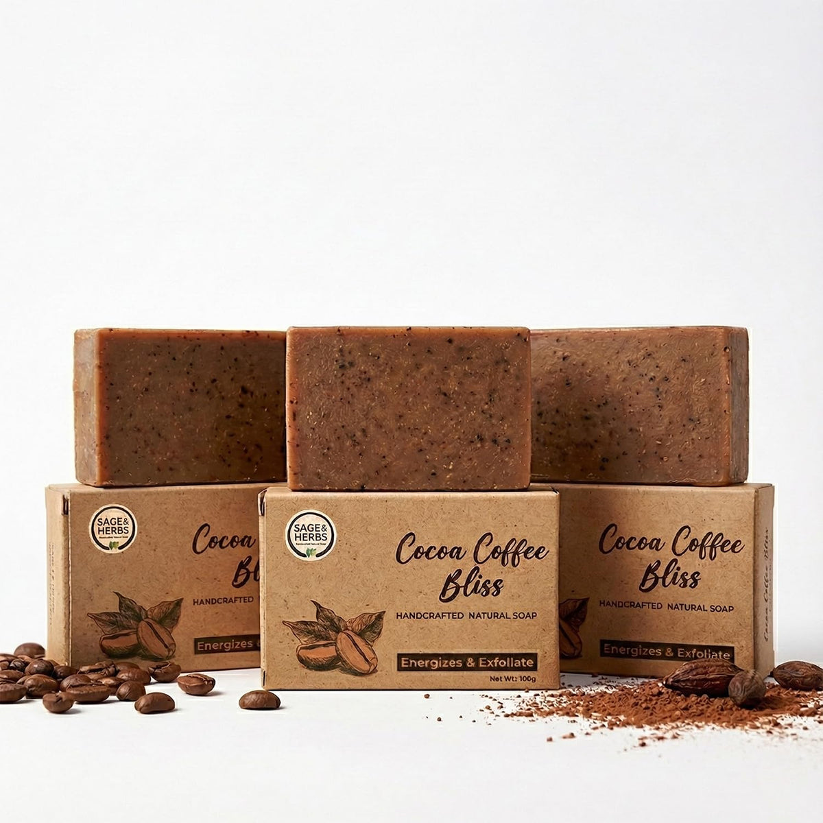 Natural Cocoa Coffee Handmade Soap — Moisturizing & Nourishing 100g