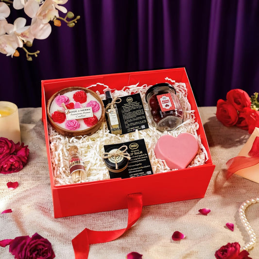 Eclectic Romance Hamper – Valentine’s Day Gift with Candle, Perfume, Soaps & Treats by Sage & Herbs