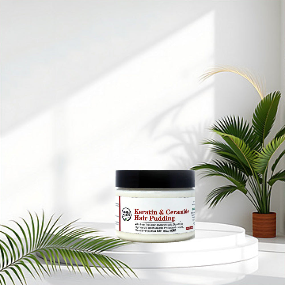 Keratin & Ceramide Hair Pudding / Mask — Moisturizing & Smoothing Care for Dry, Damaged Hair