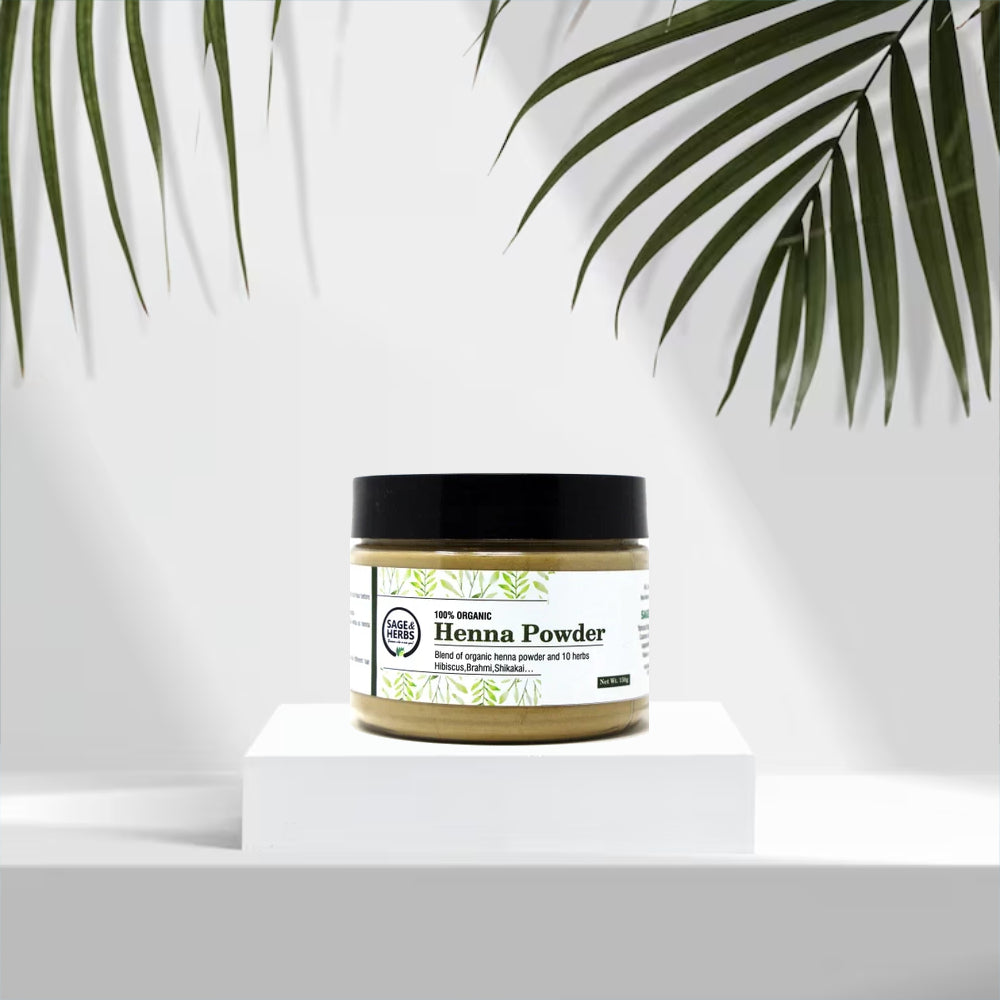 Organic Henna Powder – Natural Herbal Hair Colour & Conditioning 150g by Sage & Herbs