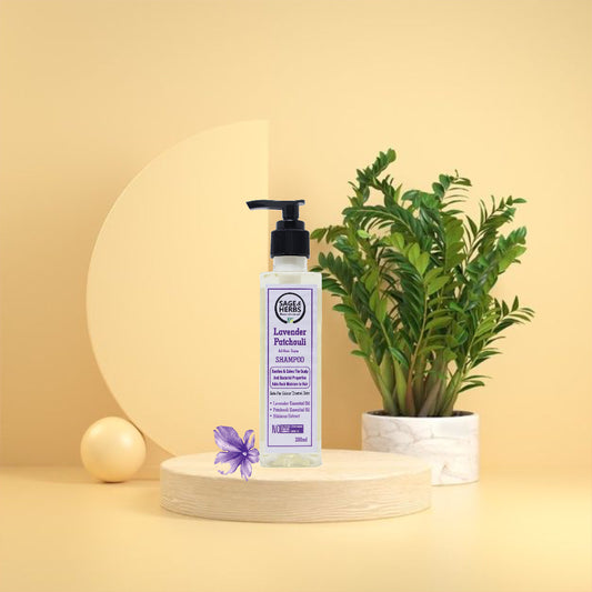 Lavender Patchouli Shampoo – Herbal Hair Cleanser for All Hair Types by Sage & Herbs