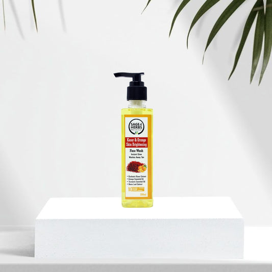 Kesar Orange Face Wash - Brightening & Acne-Fighting Natural Cleanser by Sage & Herbs