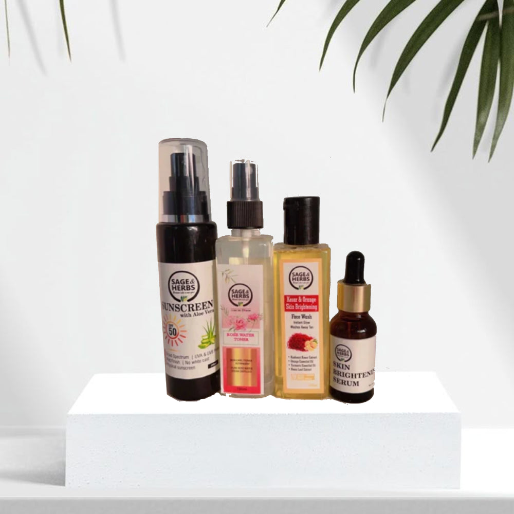 Face De Tan Hamper - Natural Tan Removal & Brightening Gift Set by Sage & Herbs
