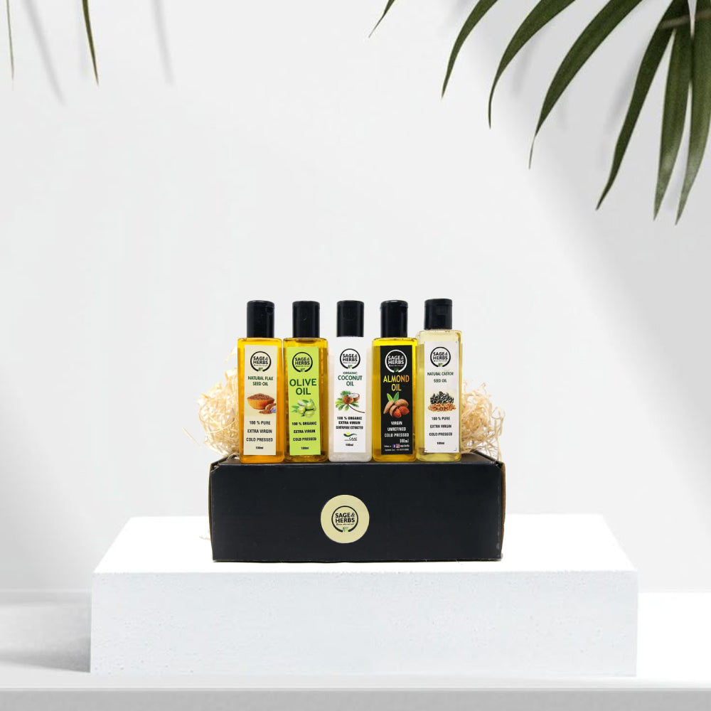 Essential Oil Wellness Kit - Cold-Pressed Natural Oil Gift Set by Sage & Herbs