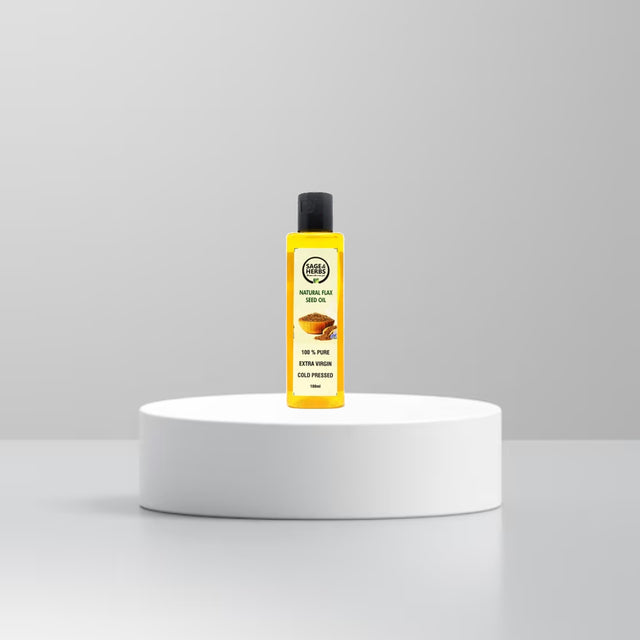 Cold Pressed Natural Flax Seed Oil - Omega-3 Rich Hair & Skin Oil by Sage & Herbs