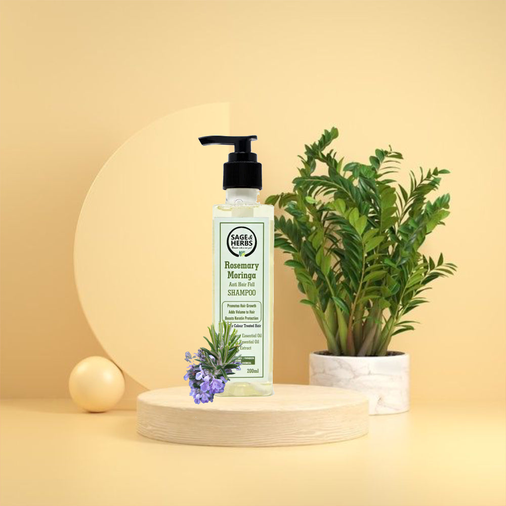 Rosemary Moringa Shampoo – Natural Anti-Hairfall Herbal Shampoo by Sage & Herbs