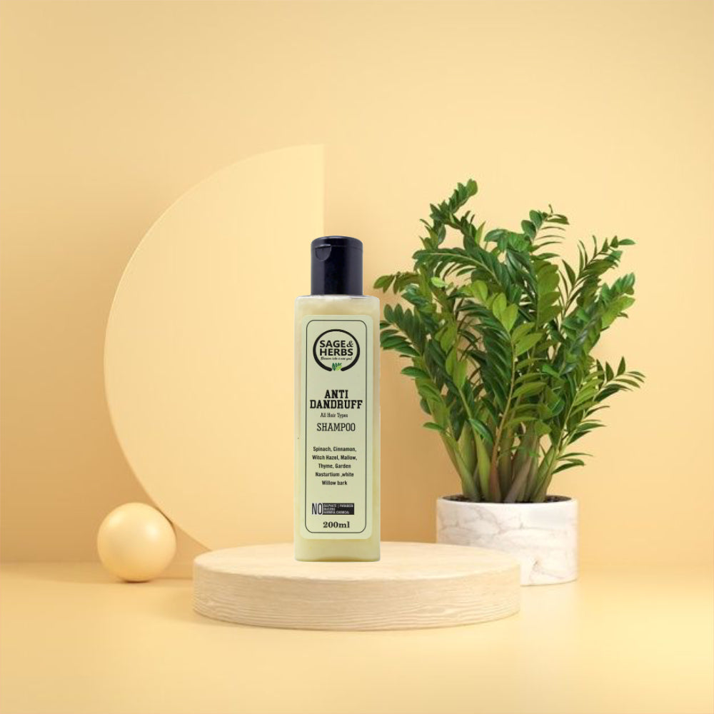 Anti Dandruff Shampoo – Herbal Flake-Fighting Shampoo for All Hair Types by Sage & Herbs