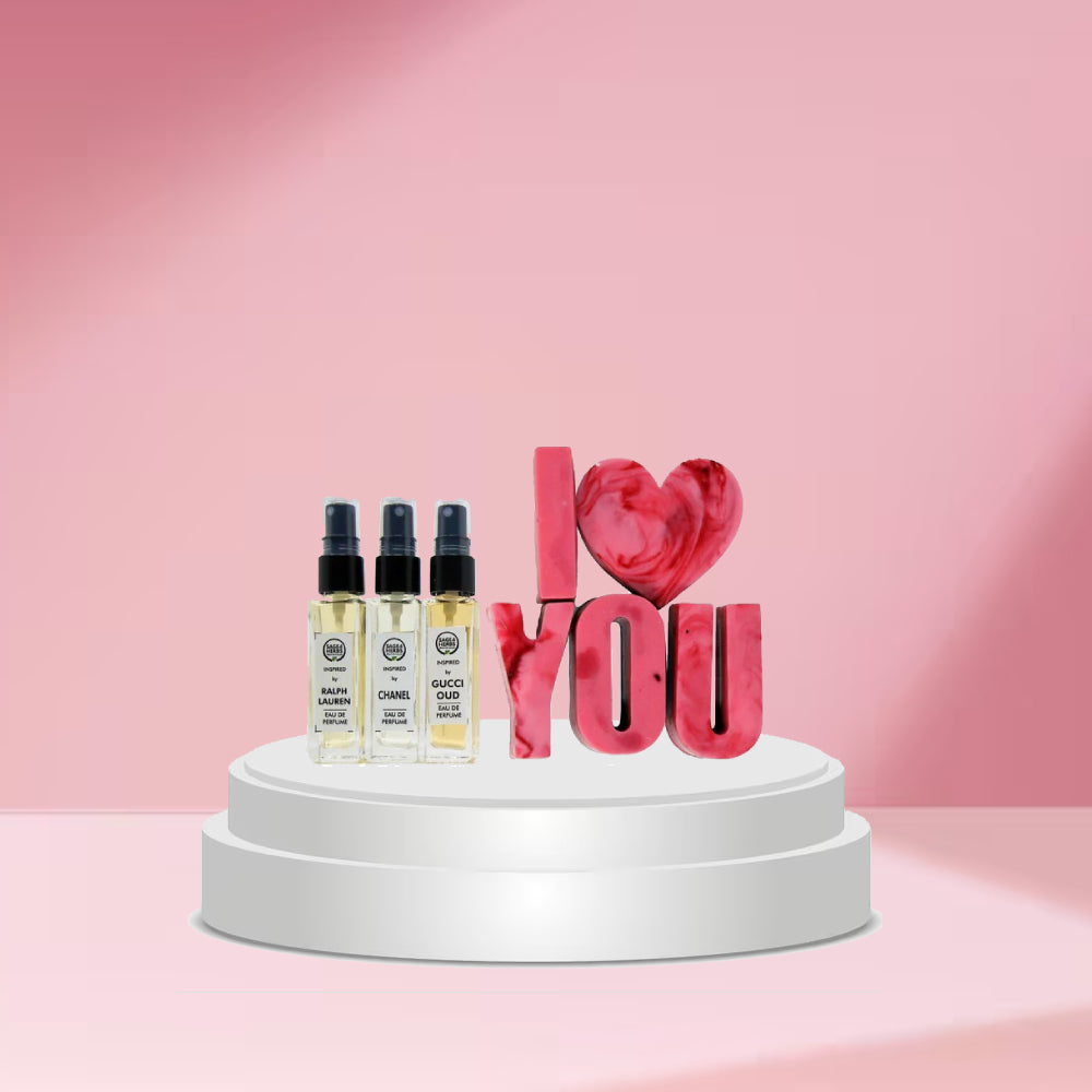 I Love You Perfume Gift Box – Romantic Natural Gift Set with Mini Perfumes & Soap