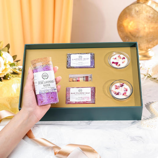 Lavender Dreams Gift Hamper – Handmade Soaps, Lavender Bath Salt & Aroma Candles
