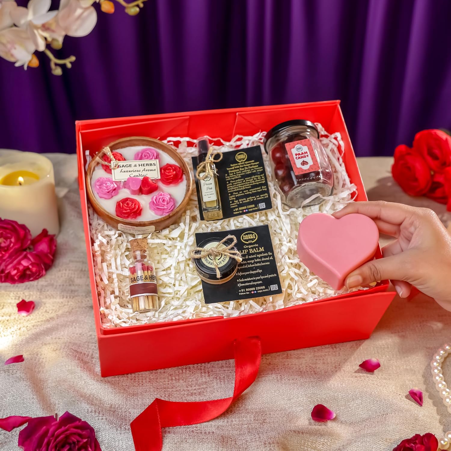 Eclectic Romance Hamper – Valentine’s Day Gift with Candle, Perfume, Soaps & Treats