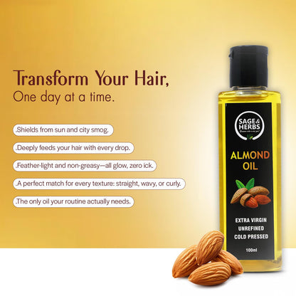Cold Pressed Almond Oil - Organic Skin & Hair Nourishing Oil – view 4