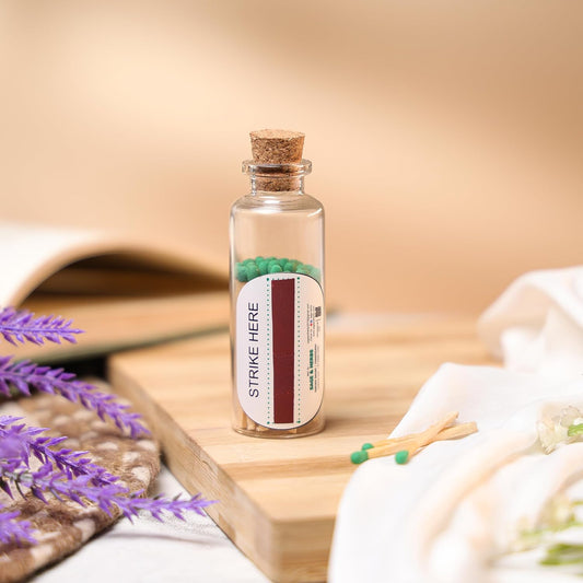 Stylish Safety Blue Matchsticks in Borosilicate Cork Jar(Pack of 2)