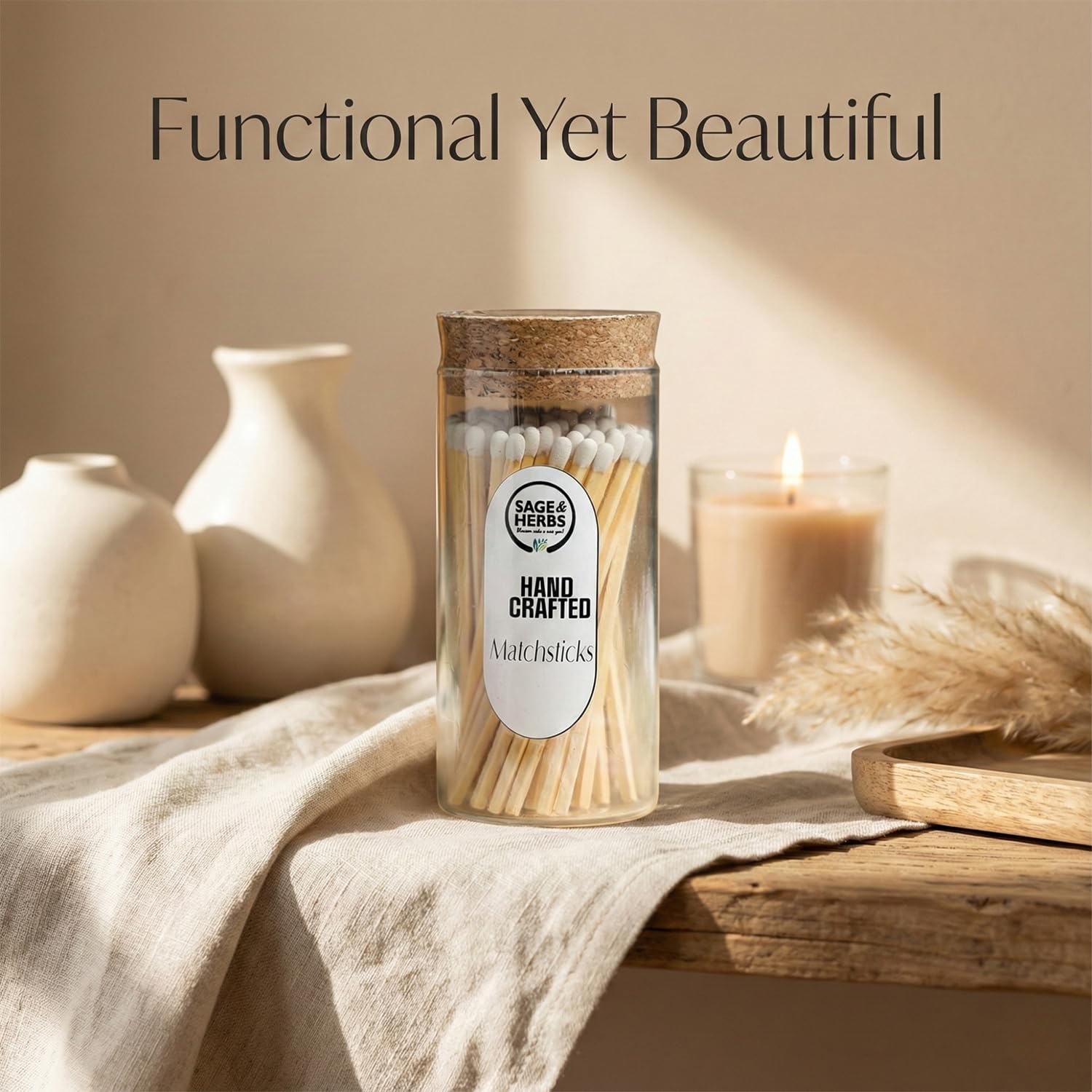 Premium Long 65 Borosilicate Matchsticks Jar