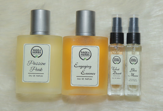 Perfume Combo with Long-Lasting Fragrance (35ml + 35 ml + 11 ml + 11 ml) by Sage & Herbs