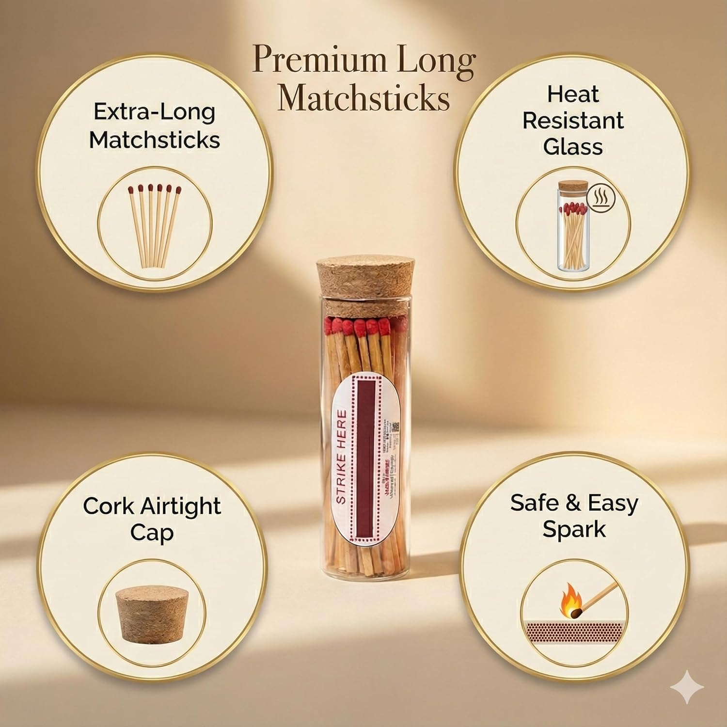Premium Long 35 Borosilicate Matchsticks Jar