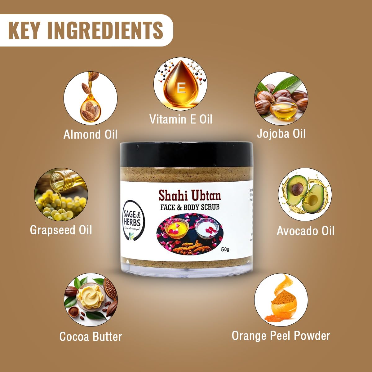 Shahi Ubtan Face & Body Scrub - Natural Ayurvedic Exfoliating Scrub – view 9