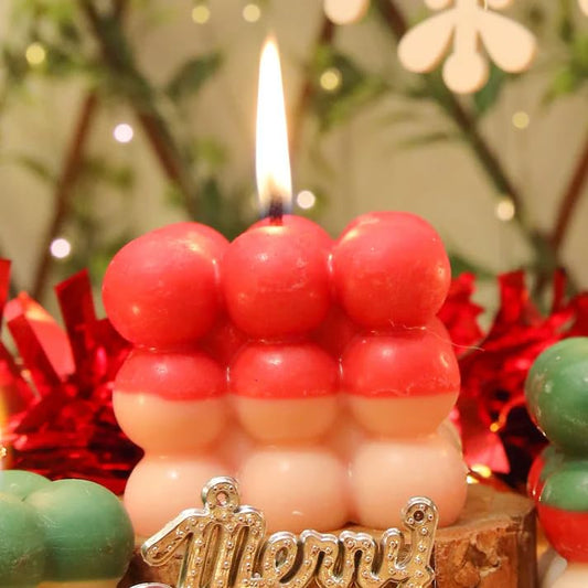 Xmas Bubble Candle – Festive Soy Wax Christmas Bubble Candle by Sage & Herbs