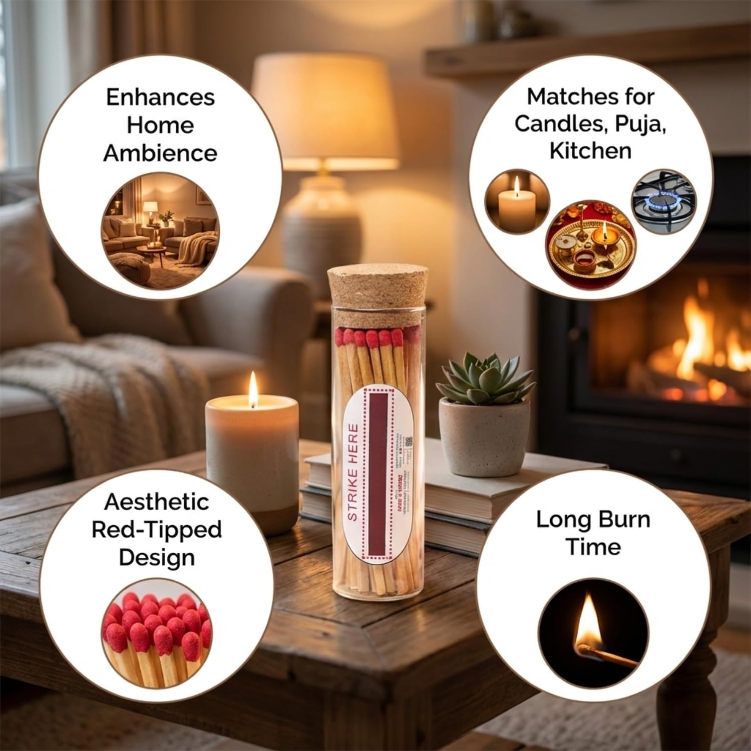 Premium Long 35 Borosilicate Matchsticks Jar