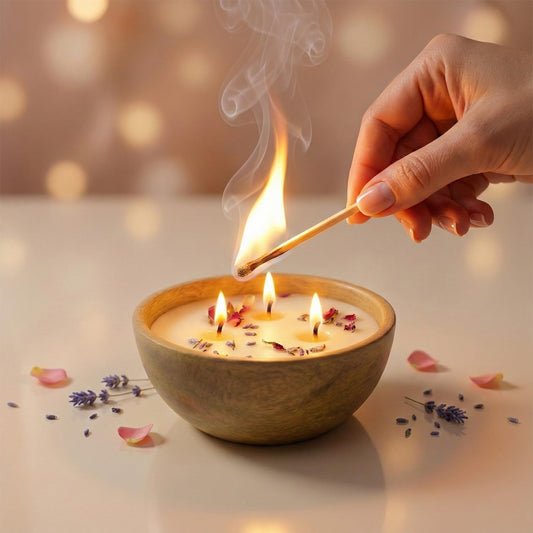 Rose Petal & Lavender Buds Aroma Candle 120g by Sage & Herbs