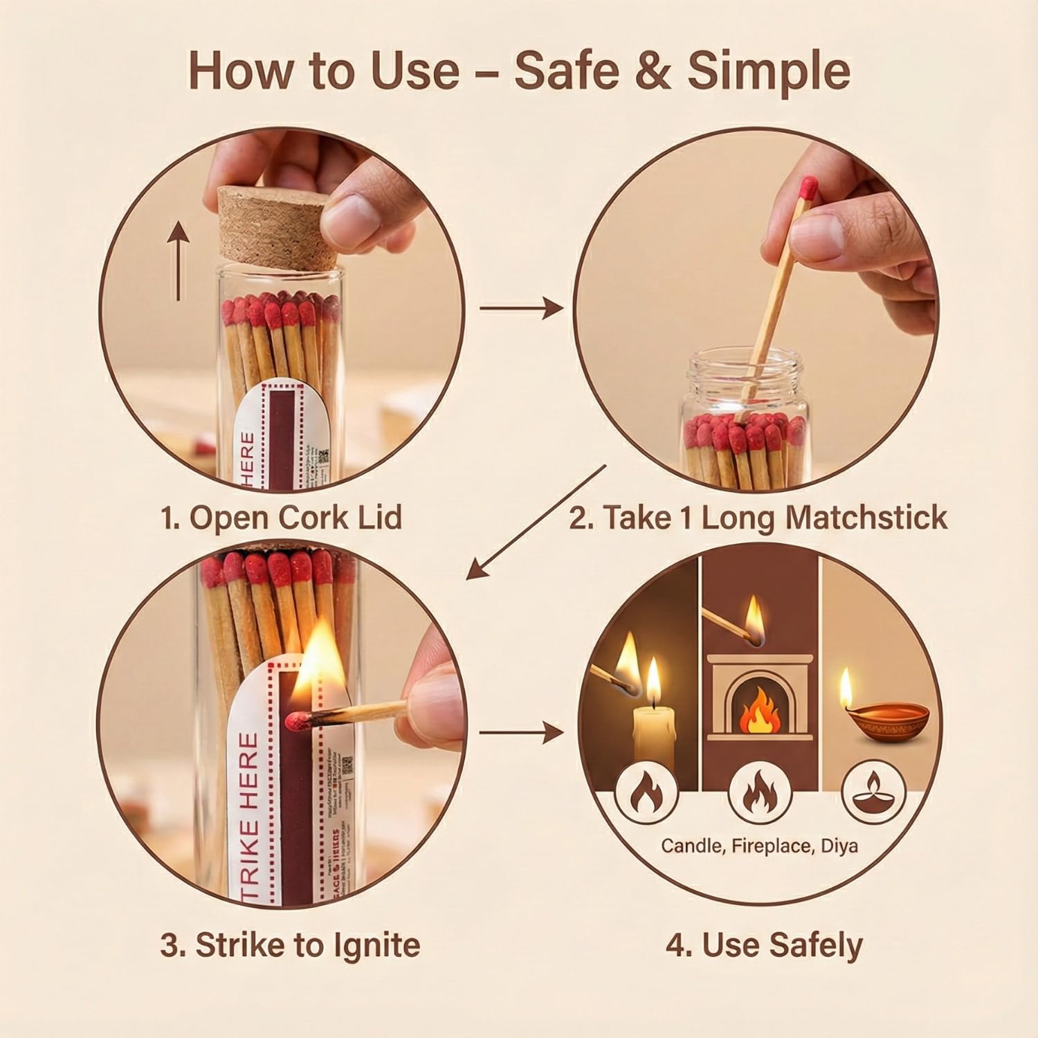 Premium Long 35 Borosilicate Matchsticks Jar