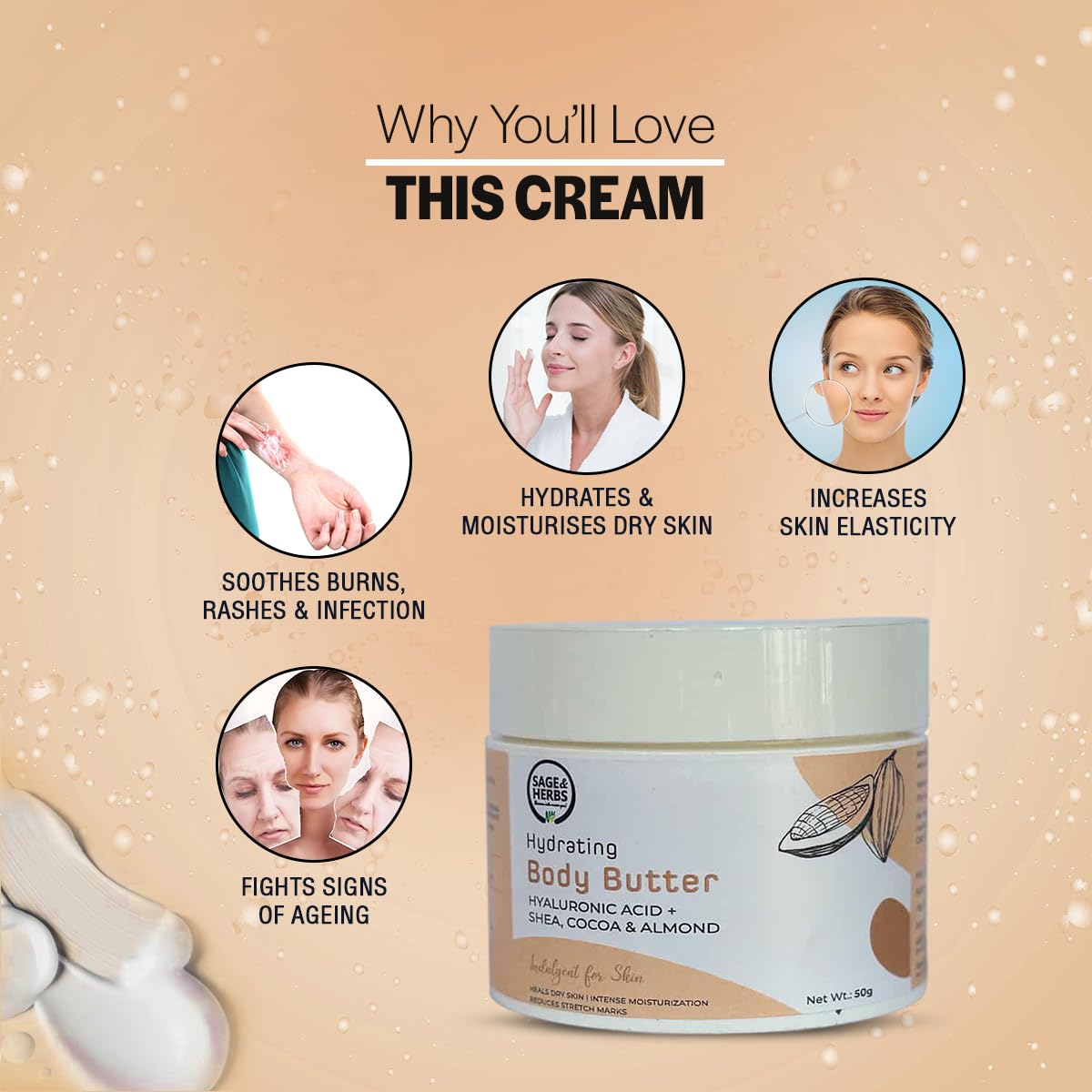 Organic Cocoa Shea Body Butter for Deep Moisturization & Hydration