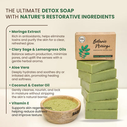 Botanica Moringa Handmade Soap — Detoxifying & Nourishing Bath Bar – view 6