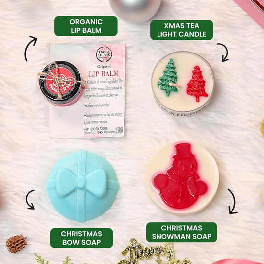 Frosty Charm Box - Organic Winter Gift Set with Soaps, Candles & Lip Balm