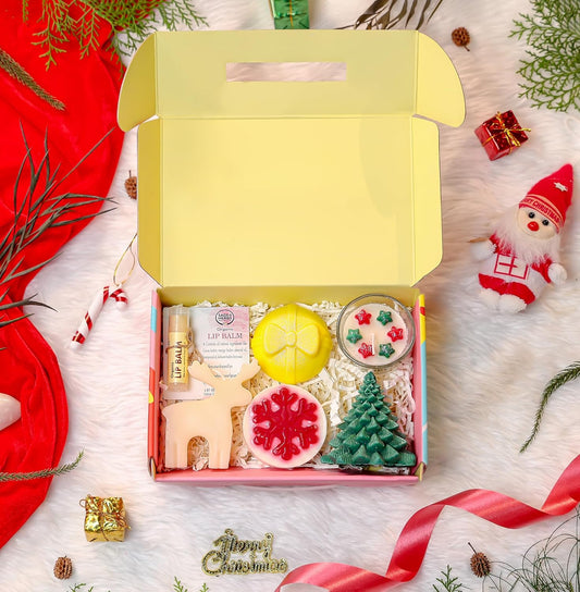 Merry and Bright Set - Festive Candles, Soaps & Lip Balm Gift Box by Sage & Herbs