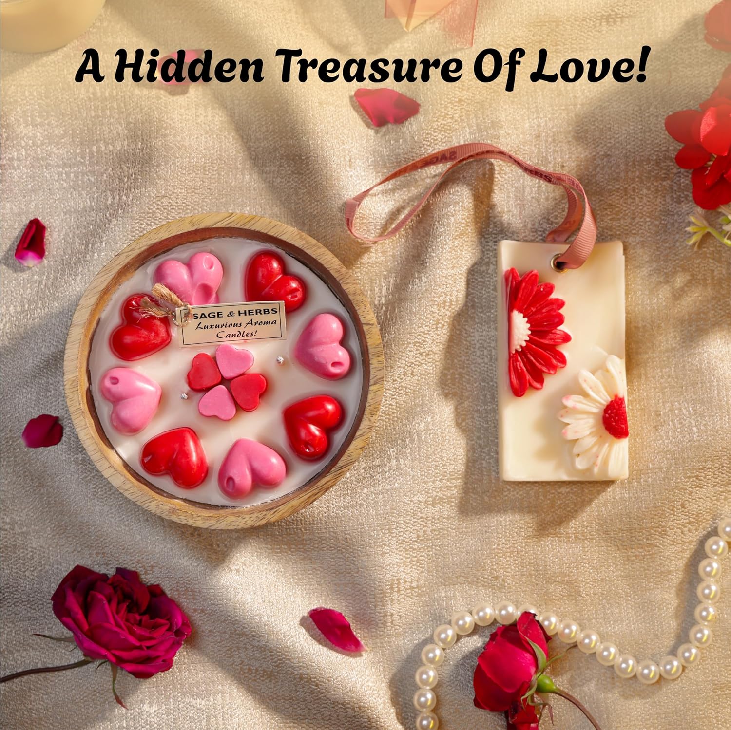 Heartfelt Aromatherapy Handcrafted Candle – Romantic & Relaxing Scented Candle