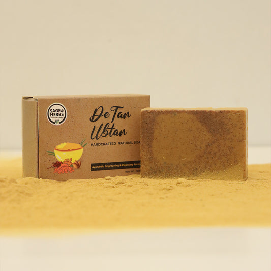 De Tan Ubtan Soap — Natural Tan Removal & Skin Brightening Bath Bar