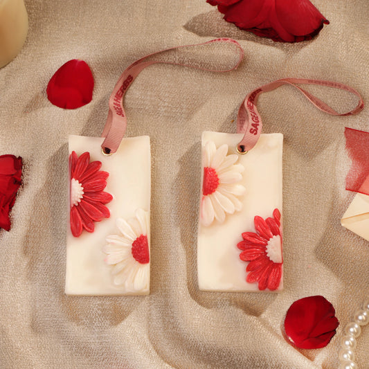 Floral Wax Sachet Set of 2 - Natural Wardrobe & Drawer Fragrance