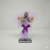 Amethyst Veil Bloom – Handcrafted Floral Candle Bouquet