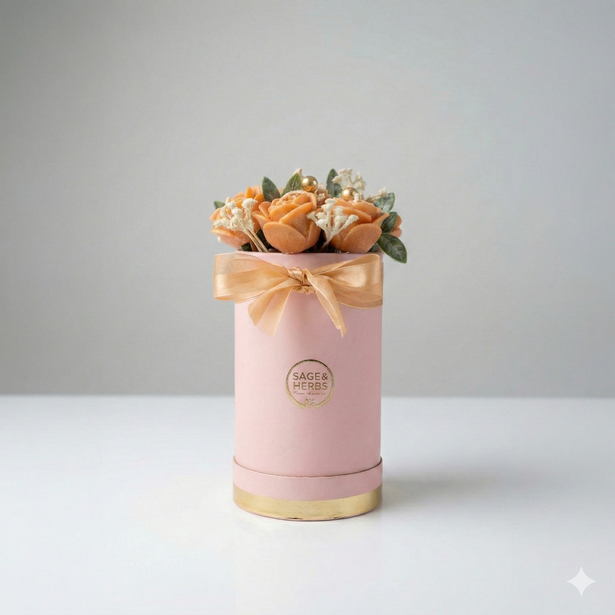 Peach Eclat Rose – Luxury Floral Jar Candle by Sage & Herbs