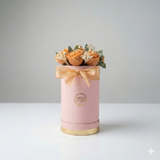 Peach Eclat Rose – Luxury Floral Jar Candle by Sage & Herbs