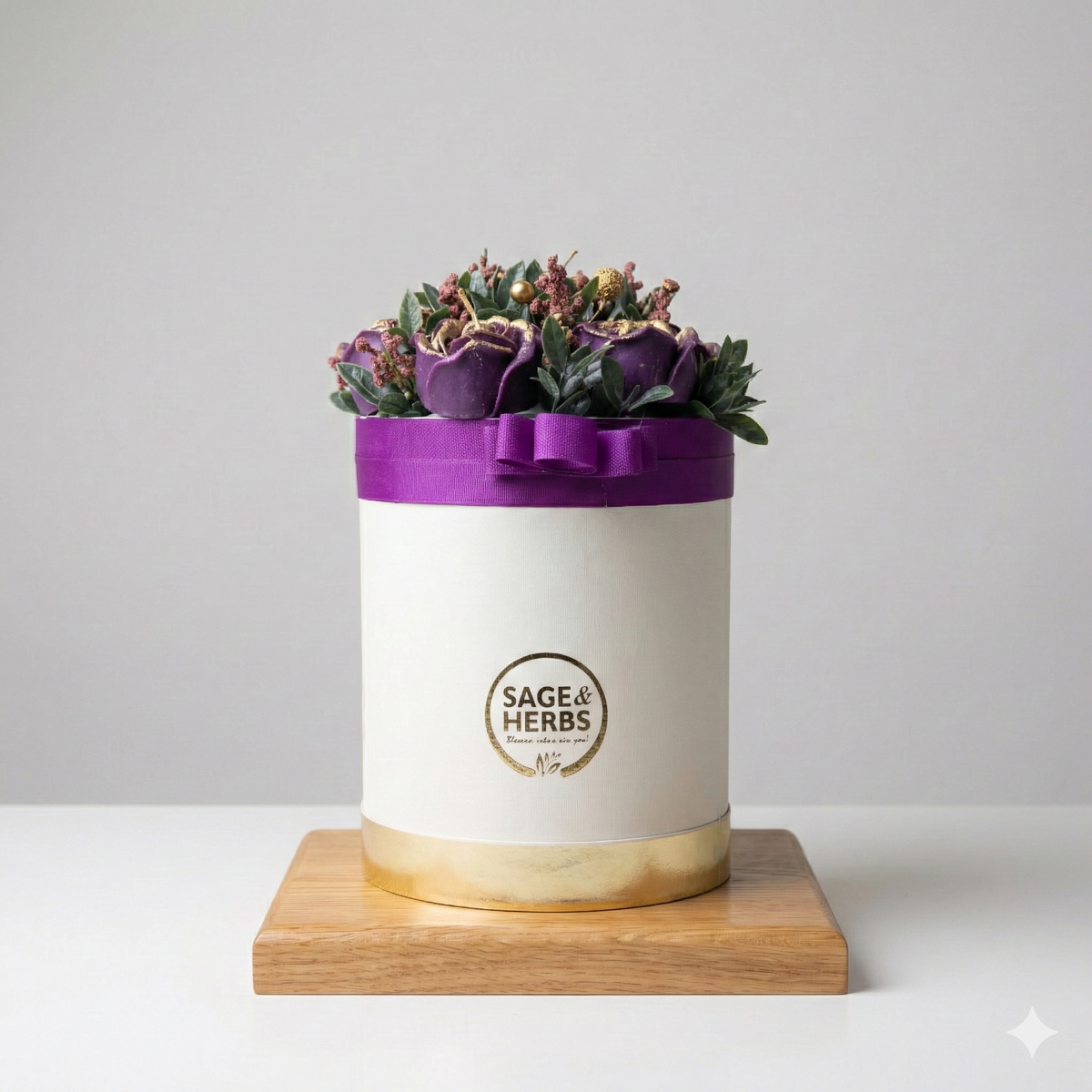 Plum Rose Serenity – Handcrafted Floral Luxury Candle by Sage & Herbs