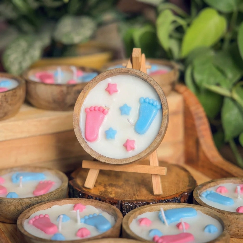Baby Feet Candle: Handcrafted Soy Wax Scented Candle for Baby Showers & Home Decor (130g)
