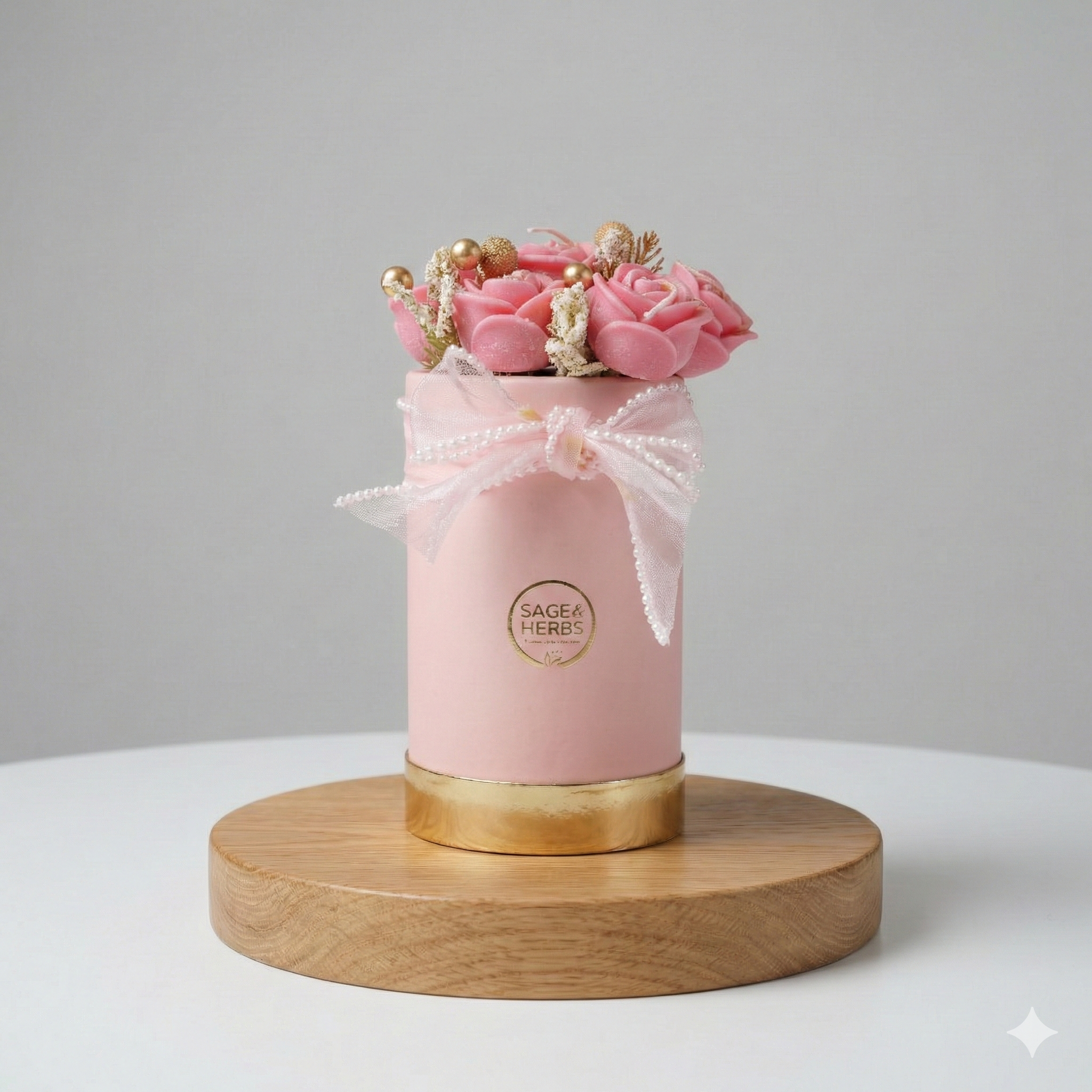 Blush Rose Heirloom – Handcrafted Floral Luxury Candle