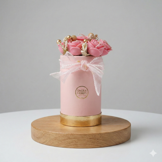 Blush Rose Heirloom – Handcrafted Floral Luxury Candle