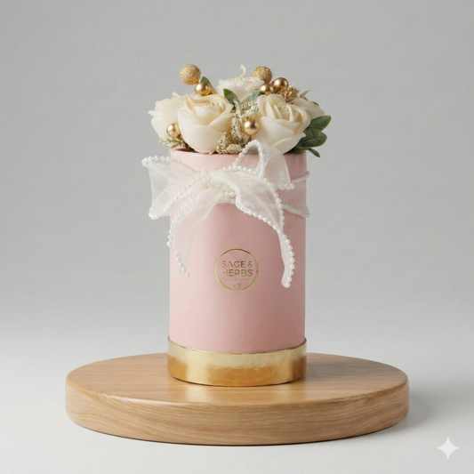 Blush Rose Heirloom – Handcrafted Floral Jar Candle