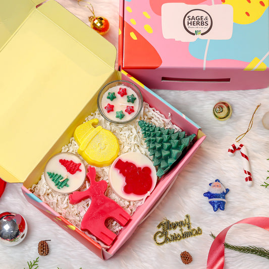Santa’s Gift Box - Festive Candles & Artisanal Soaps Holiday Set