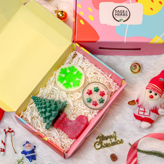 Santa’s Gift Box - Festive Candles & Artisanal Soaps Holiday Set