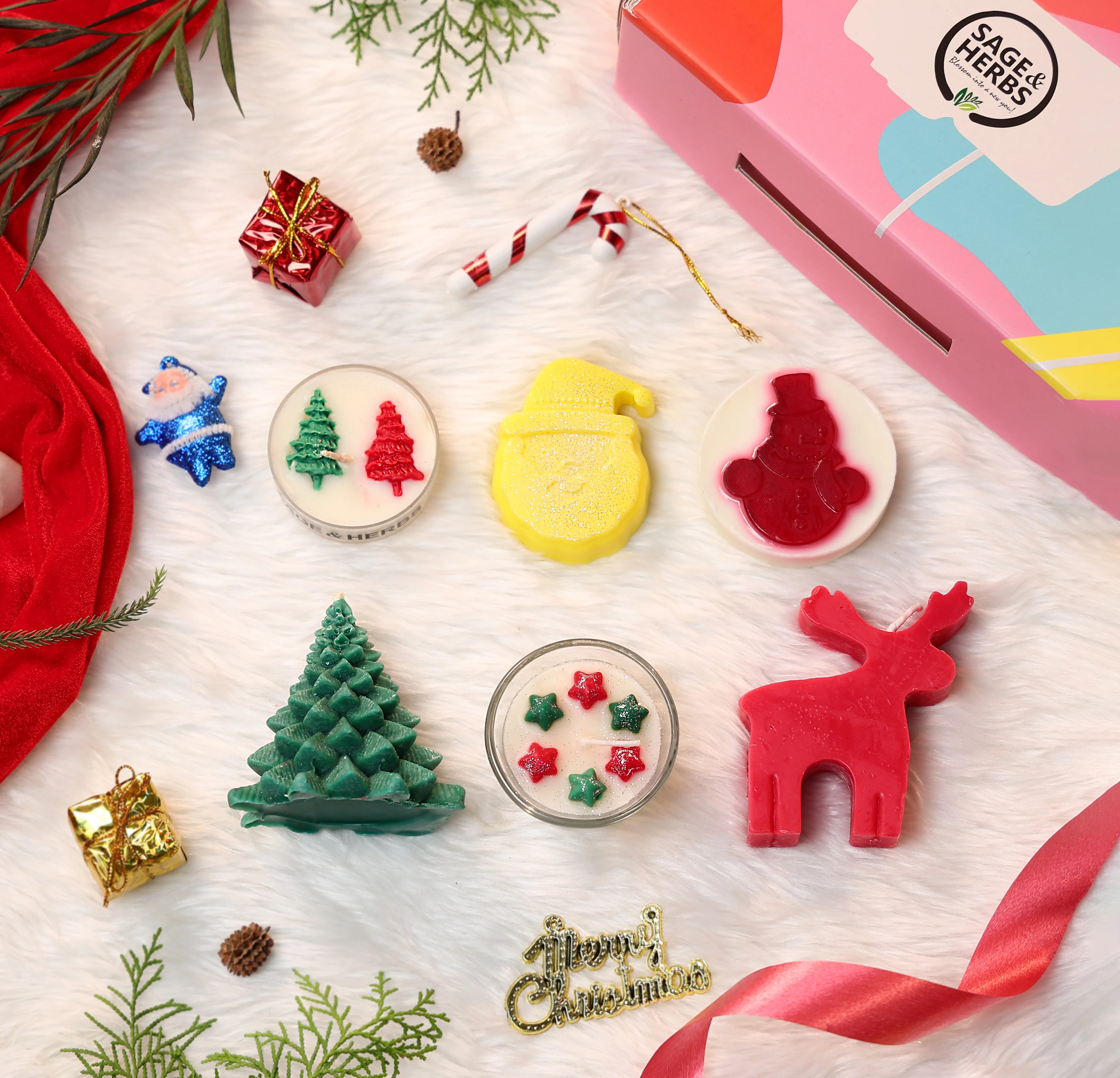 Santa’s Gift Box - Festive Candles & Artisanal Soaps Holiday Set