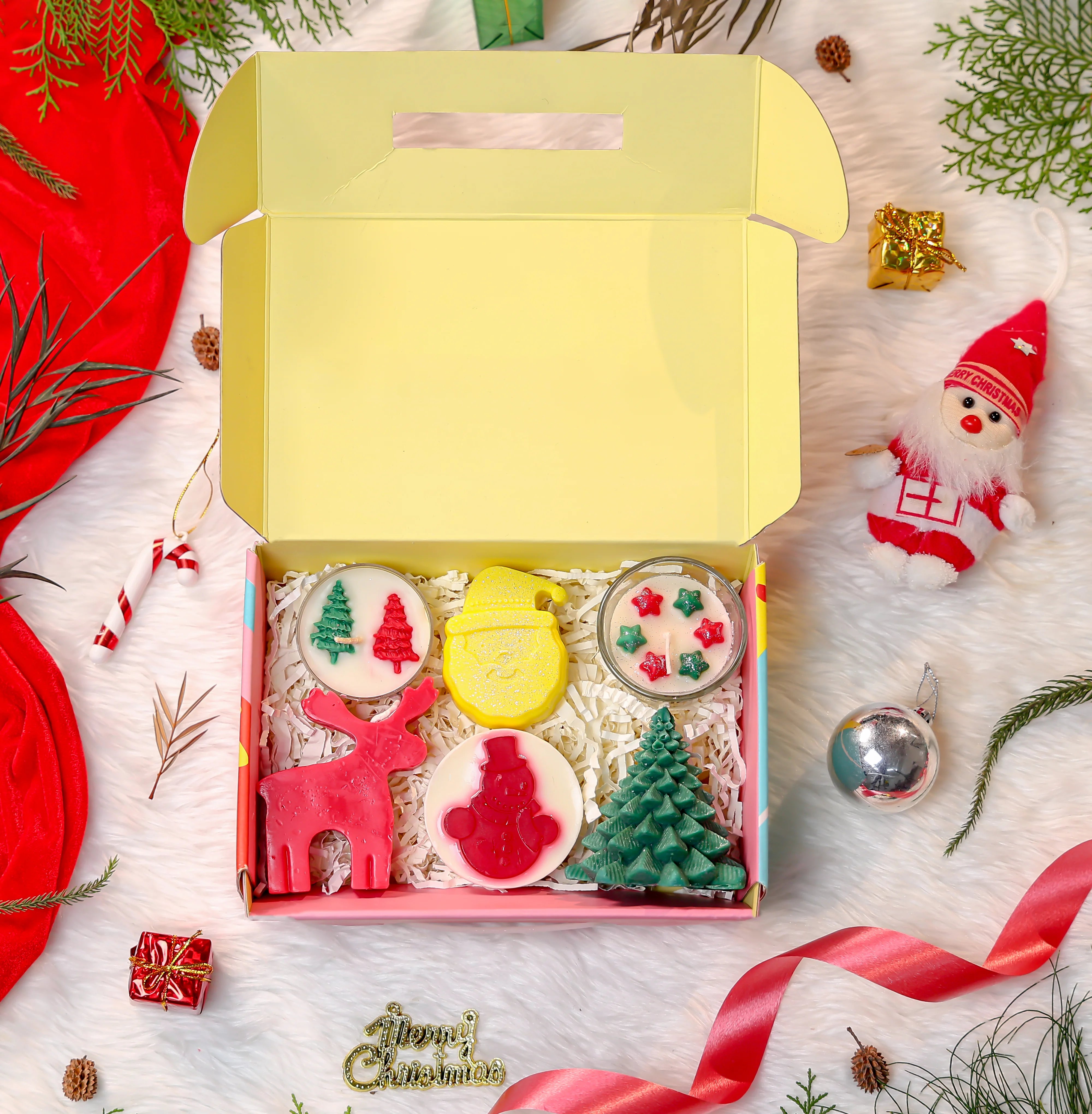 Santa’s Gift Box - Festive Candles & Artisanal Soaps Holiday Set
